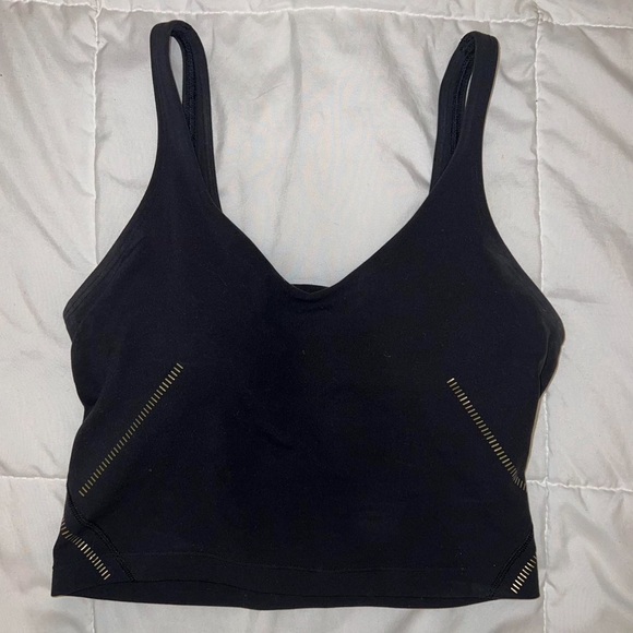 lululemon black align tank with gold accents size 2 - Picture 3 of 4